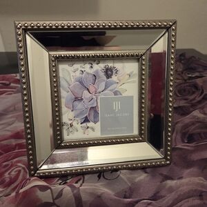 Silver Beaded Mirror Picture Frame